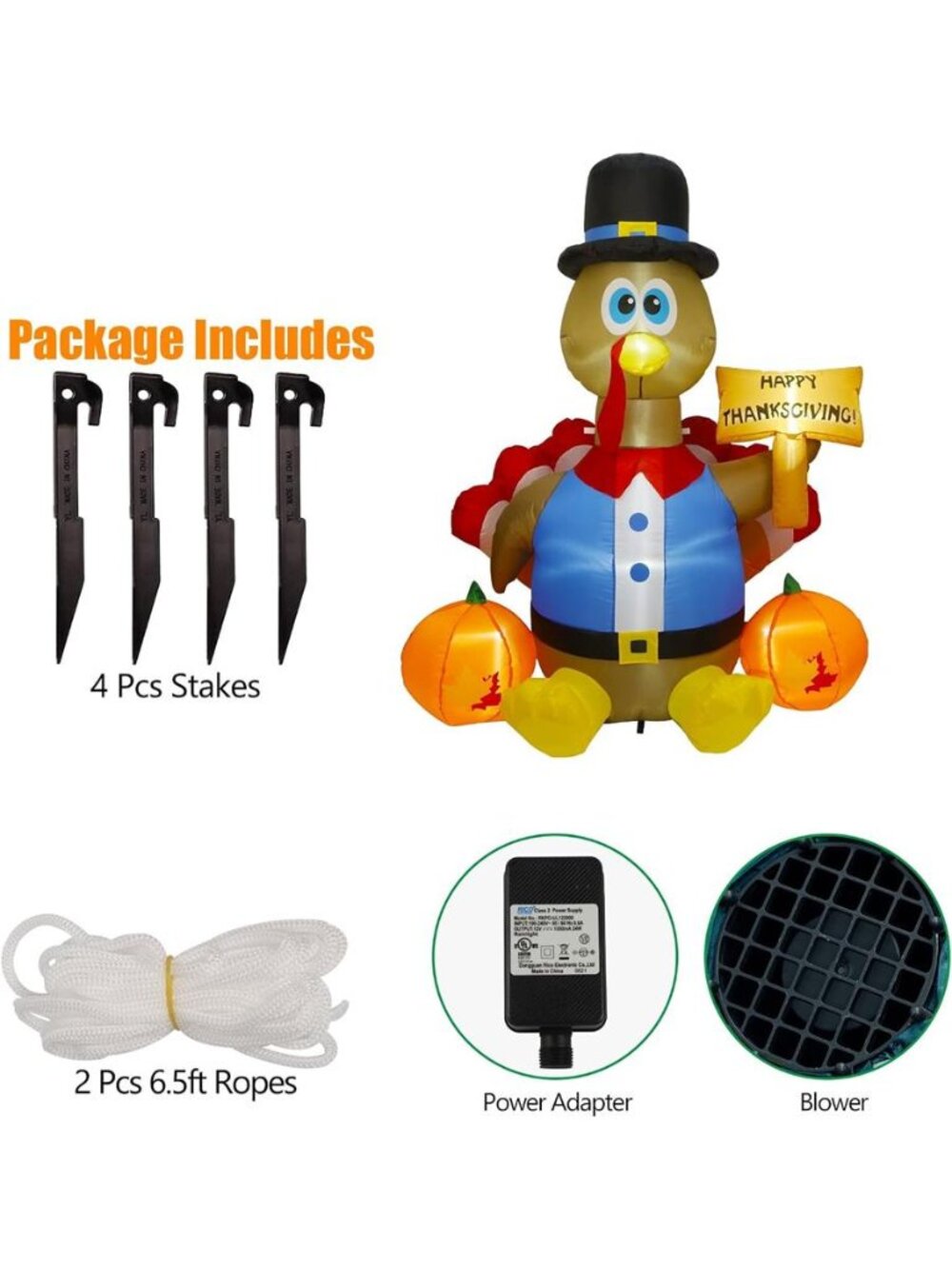 Thanksgiving Inflatable Decorations,ighted Happy Thanksgiving Inflatables - Picture 6 of 6